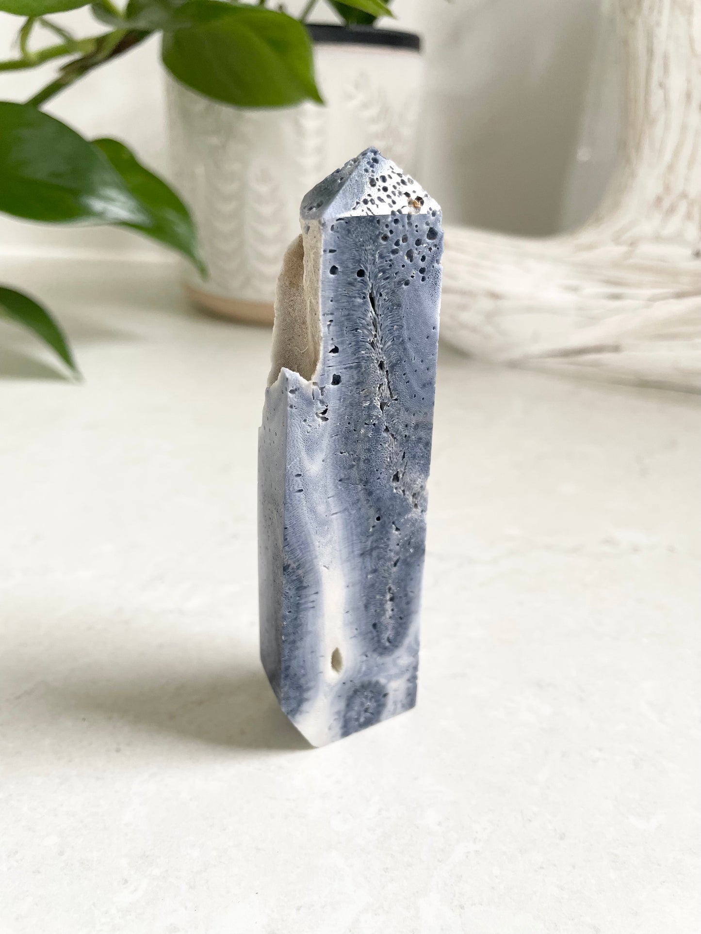 Blue coral jade Obelisk