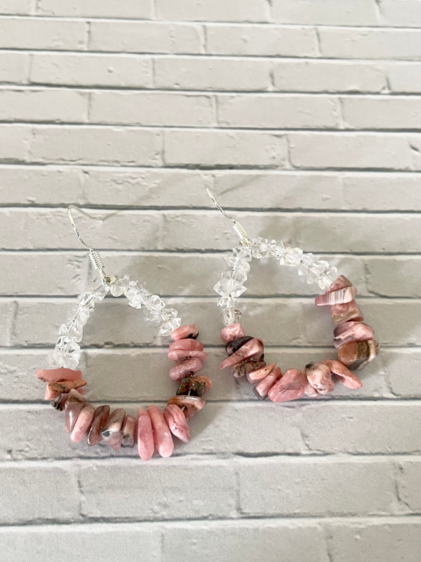 Herkimer \Rhodochrosite Earrings