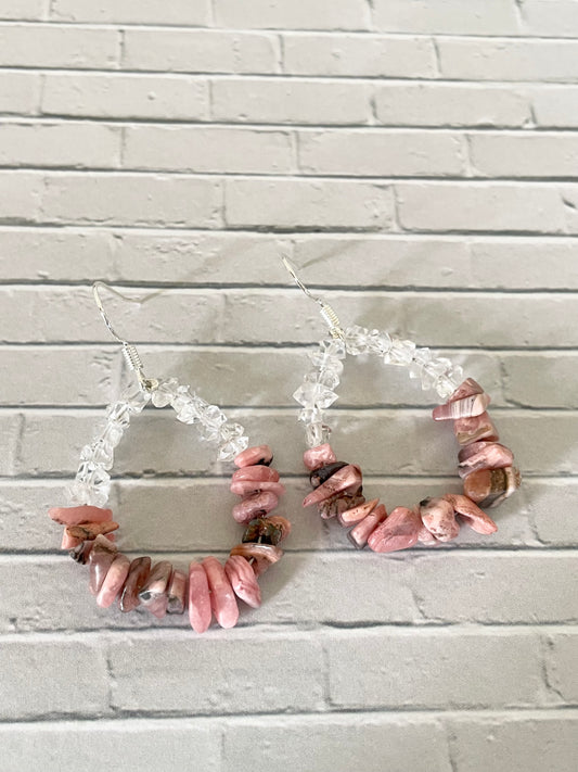 Herkimer \Rhodochrosite Earrings