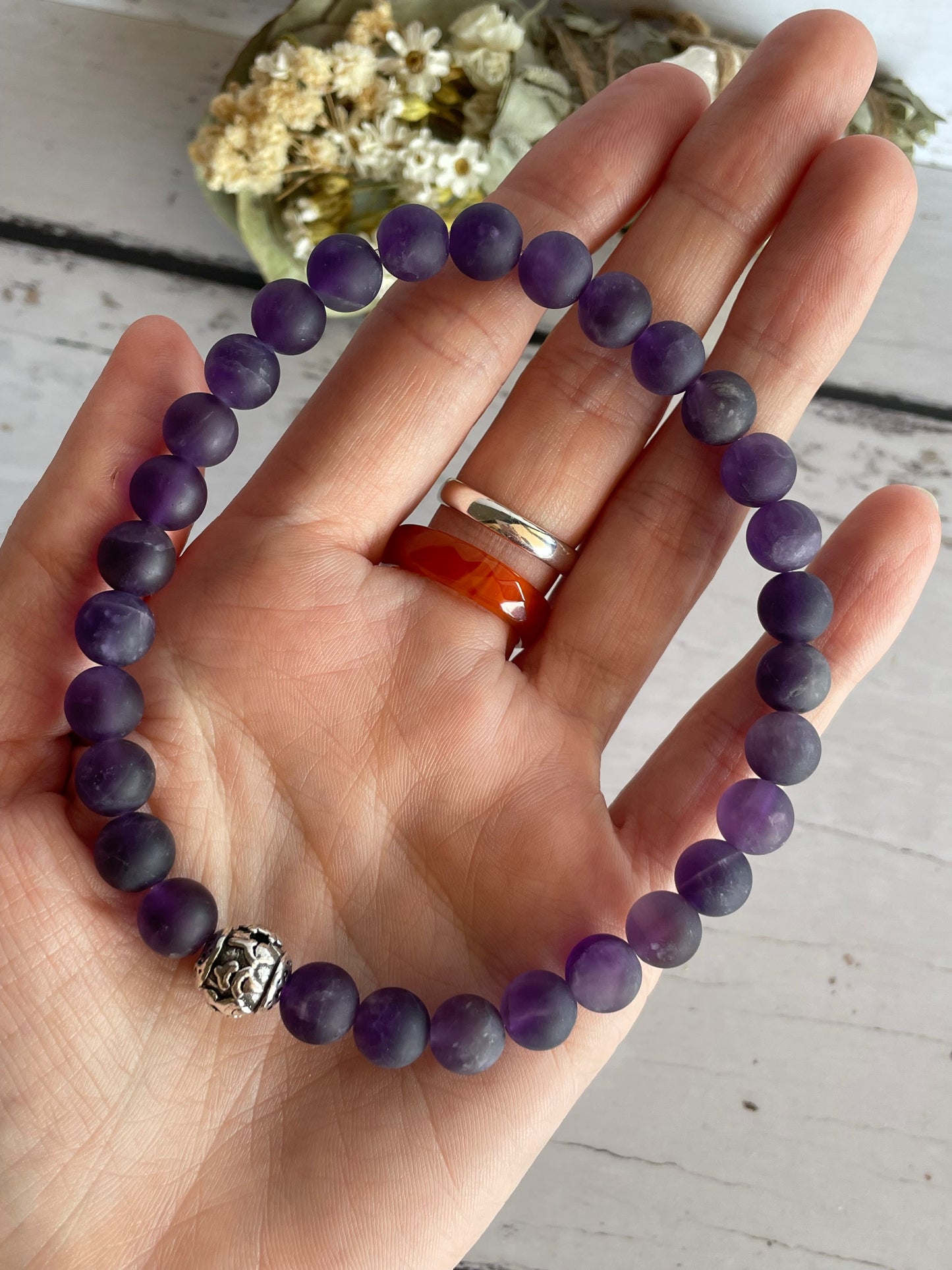 Frosted Amethyst Healing Anklet ~ Tranquility