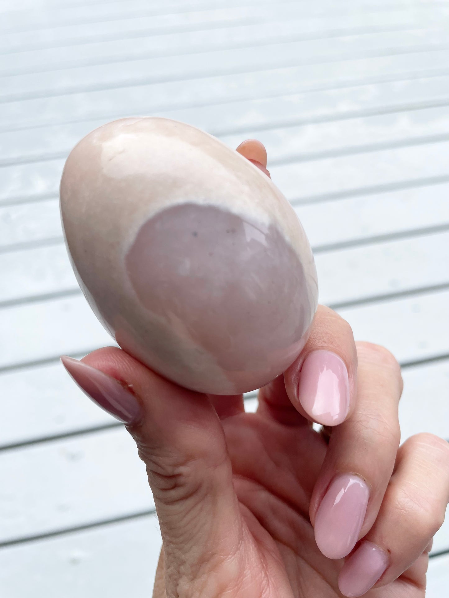Pink Opal Egg with holder