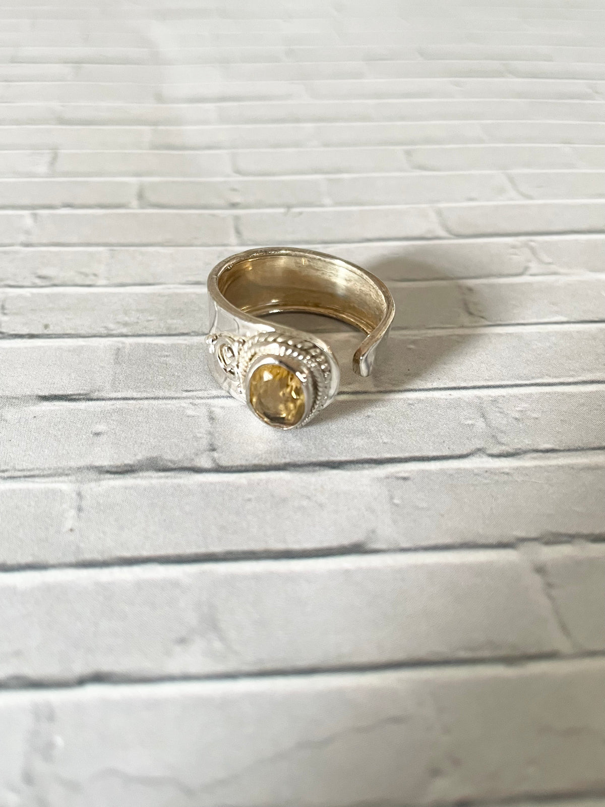 Citrine Adjustable ring ~ sizes 6-10