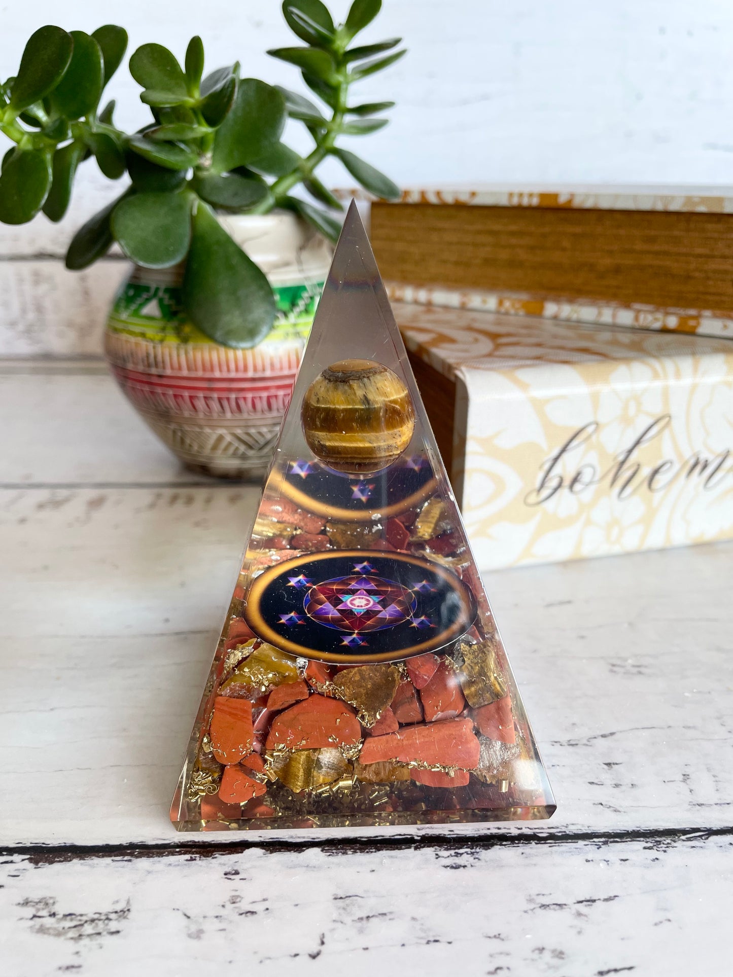 Pyramid ~ Red Jasper Orgone