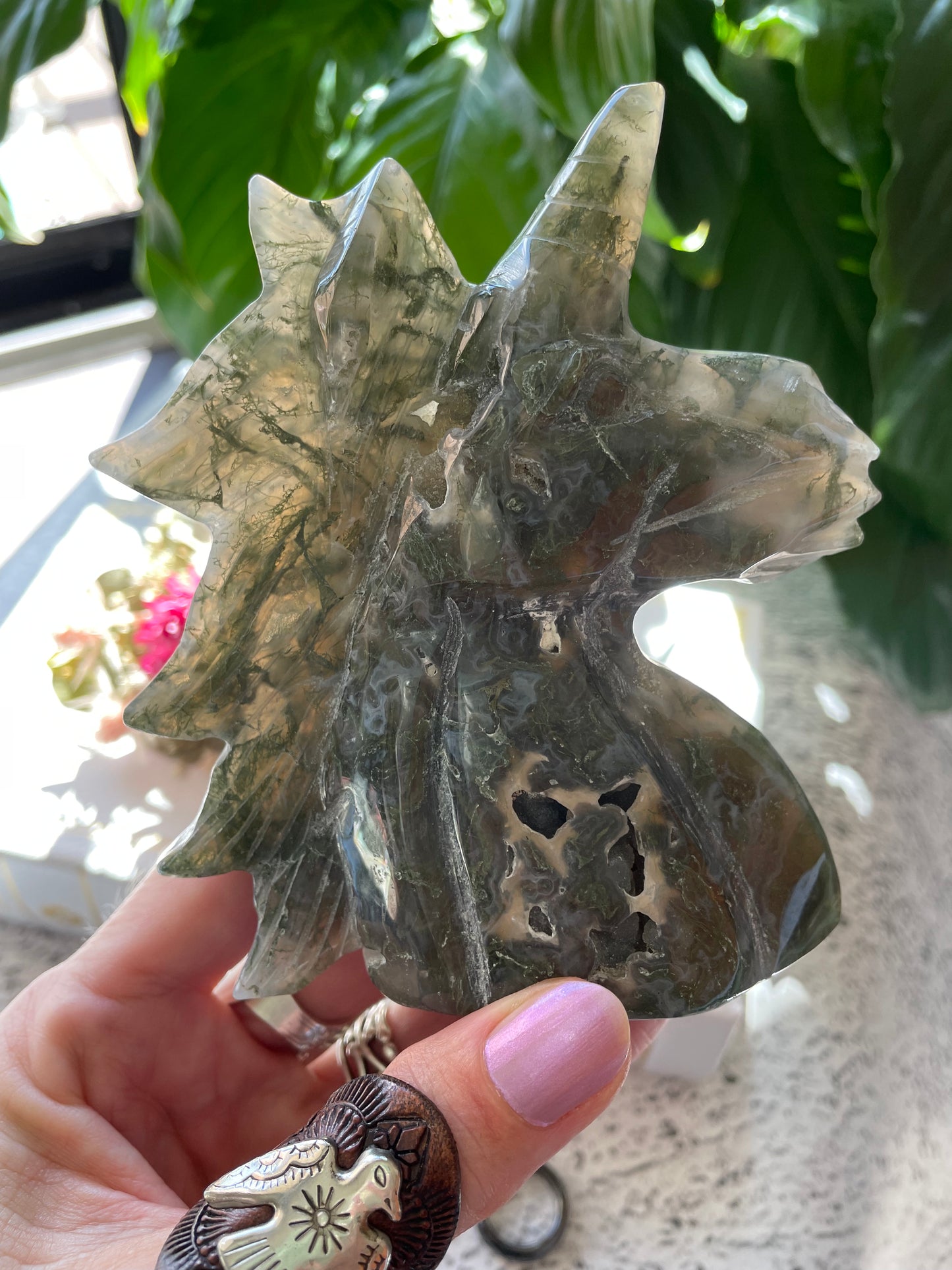 Moss Agate Unicorn