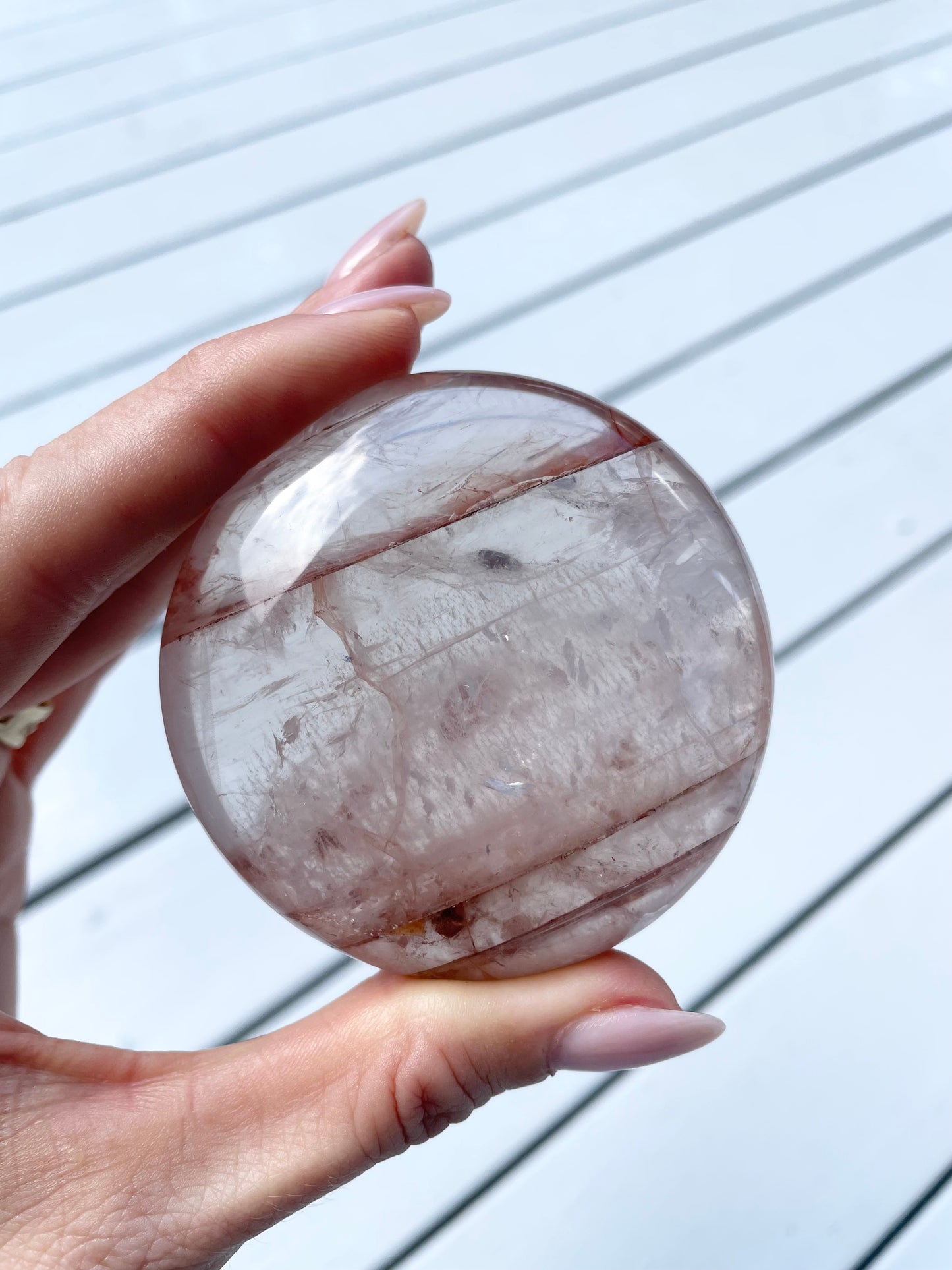 Fire Quartz Palm Stone