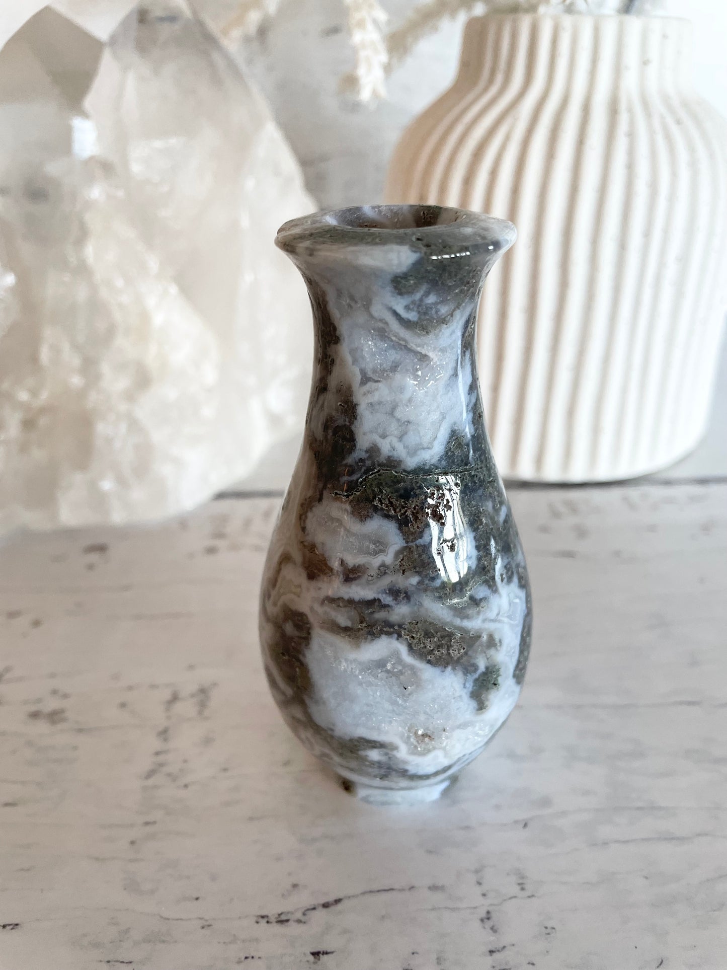 Moss Agate Urn