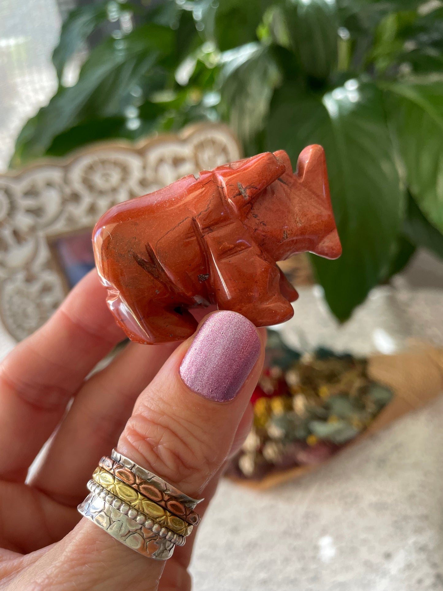 Red Jasper Rhino