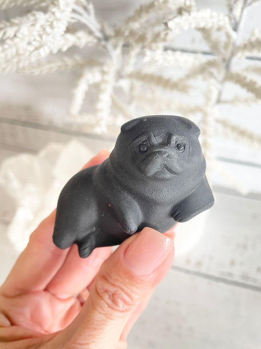 Black Obsidian Dog ~ Pug (I look like a seal)