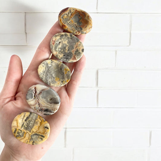 Crazy Lace Agate Thumb/Worry Stone ~ intuitively chosen