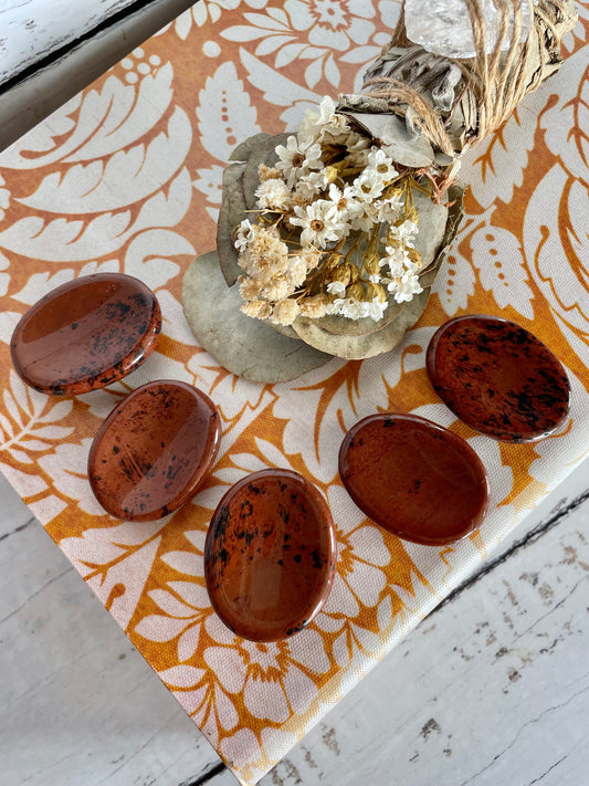 INTUITIVELY CHOSEN ~ Mahogany Obsidian Thumb/Worry Stone