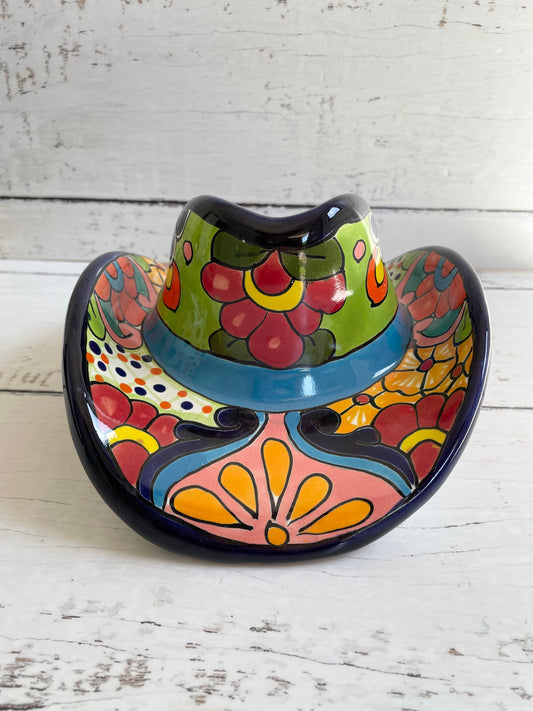 Mexican Talavera Cowboy Hat Planter