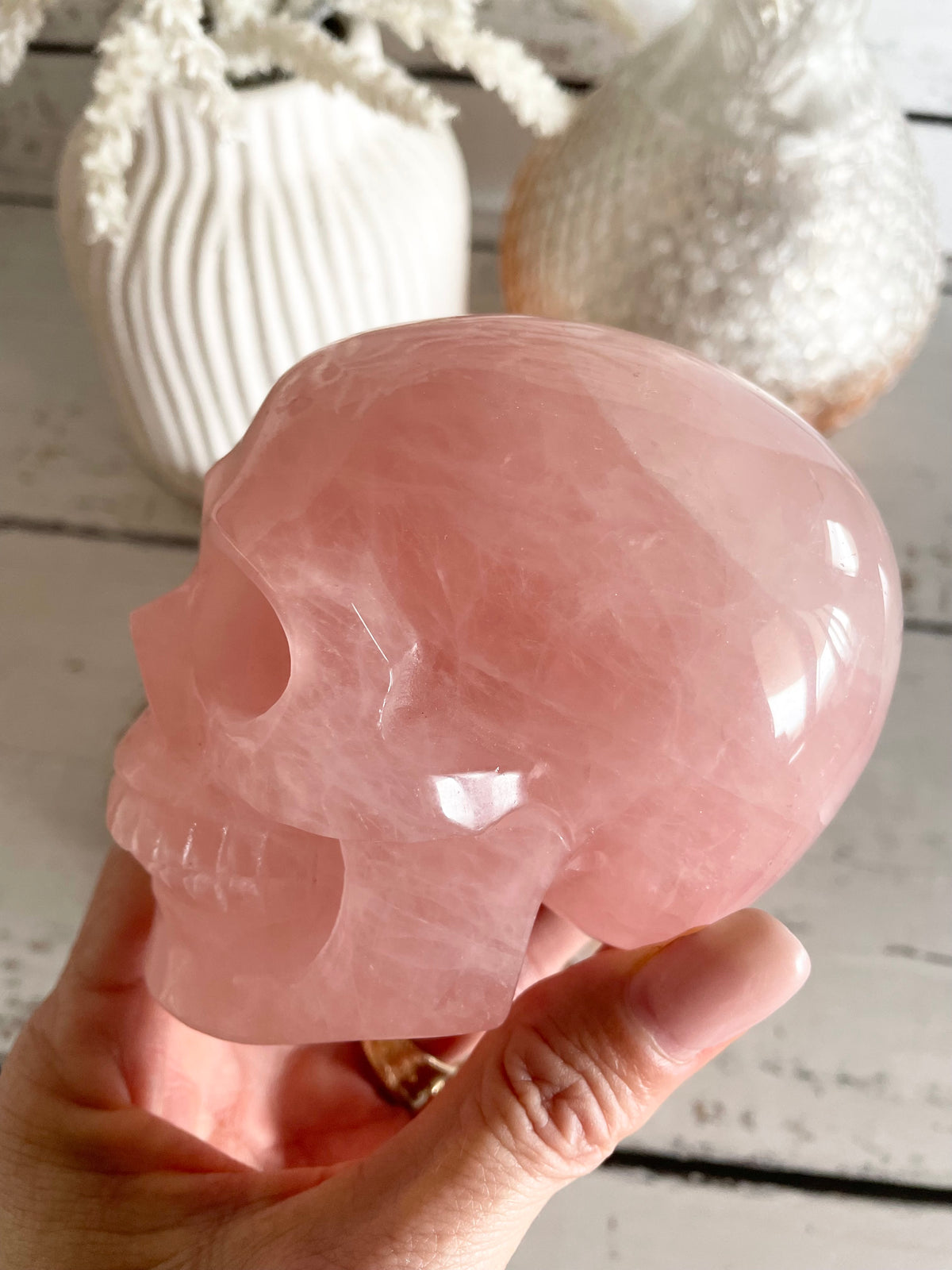 Rose Quartz Skull