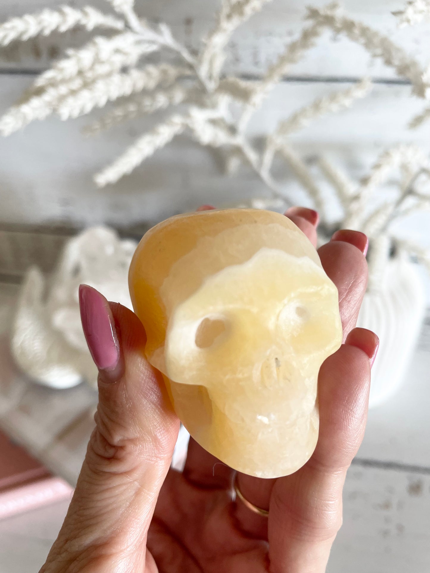 Orange Calcite Skull