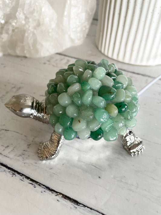 Tortoise Led Lamp ~ Green Aventurine