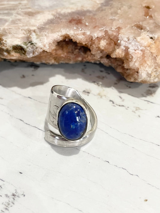 Sweetgrass Studio ~ Lapis Lazuli Vintage Ring adjustable 6-10