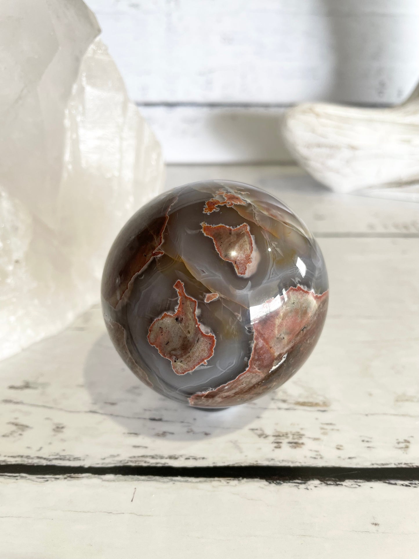 Football Agate Sphere Includes Holder