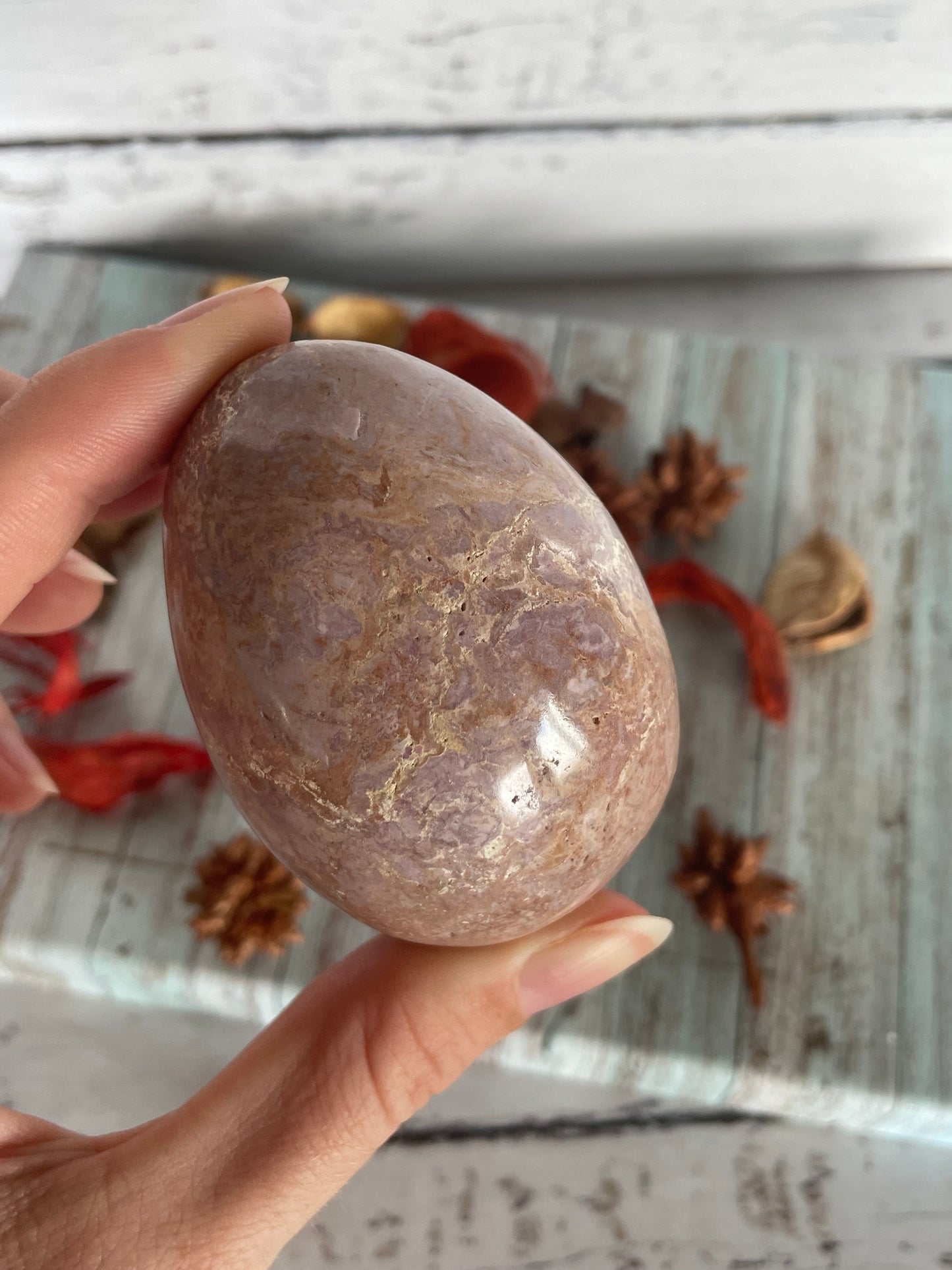 Phosphosiderite /Hope Stone Egg Includes Hematite Ring