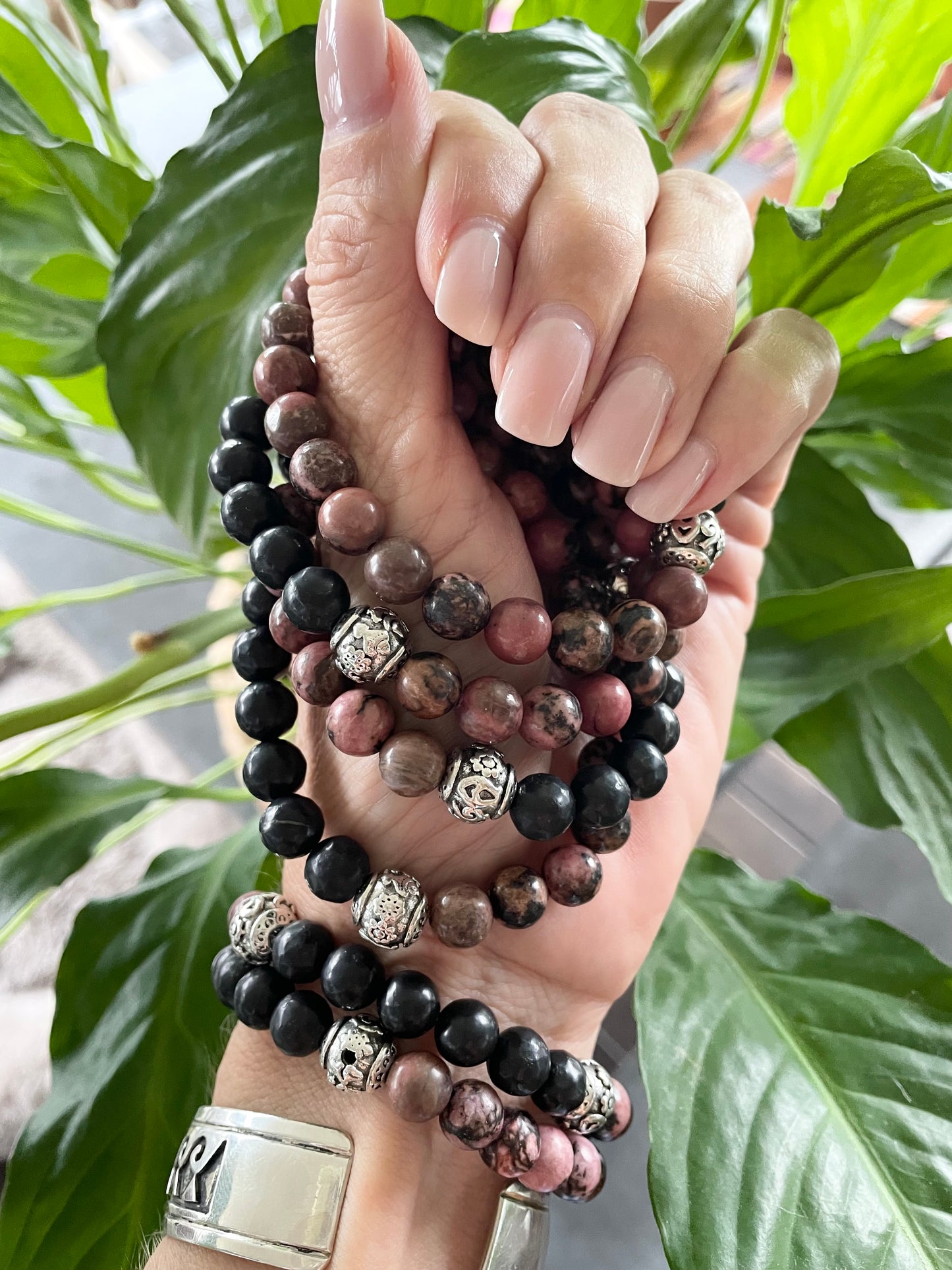 Rhodonite/Shungite Healing Bracelet