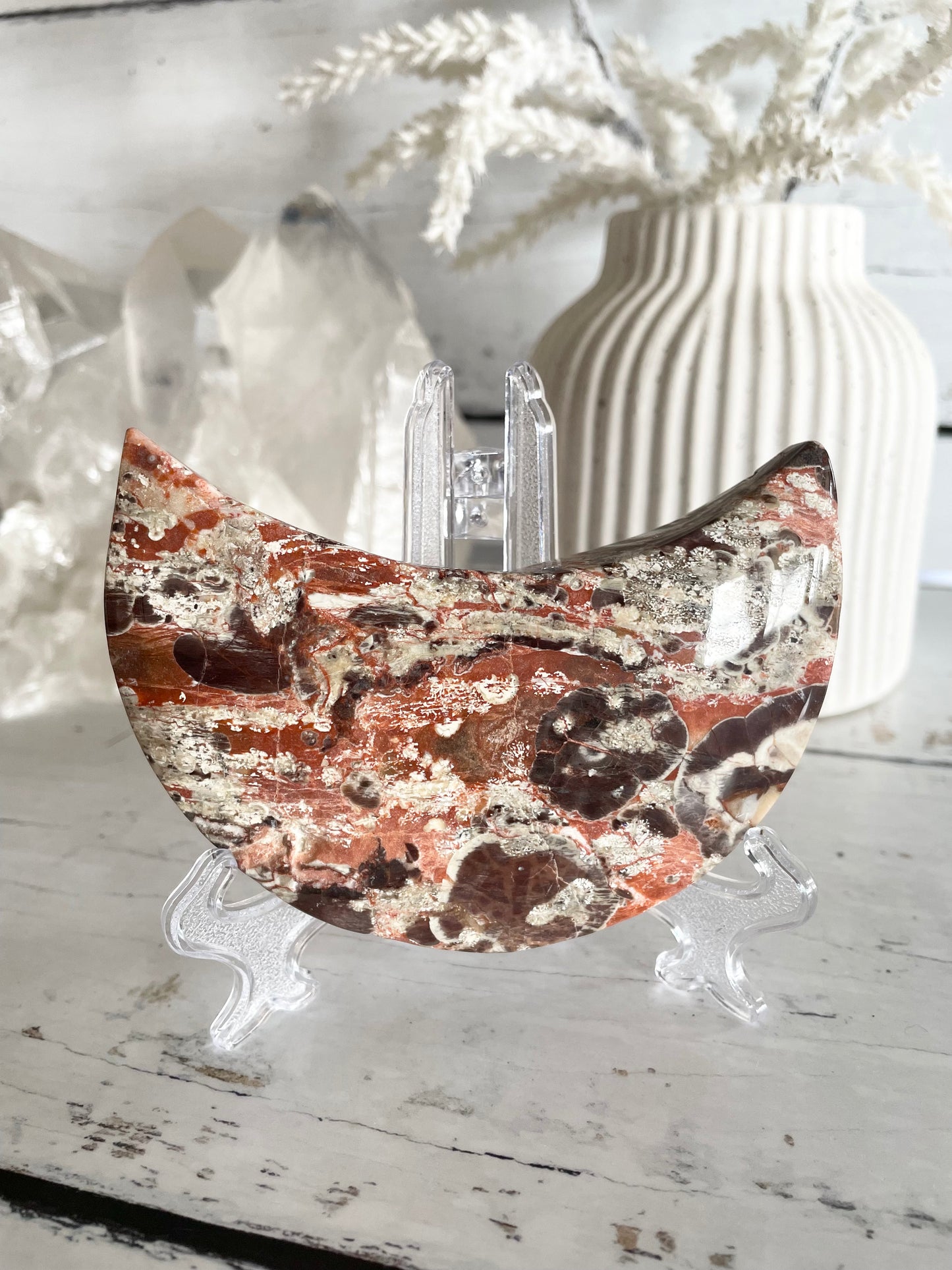 Fortune Agate Crescent Moon