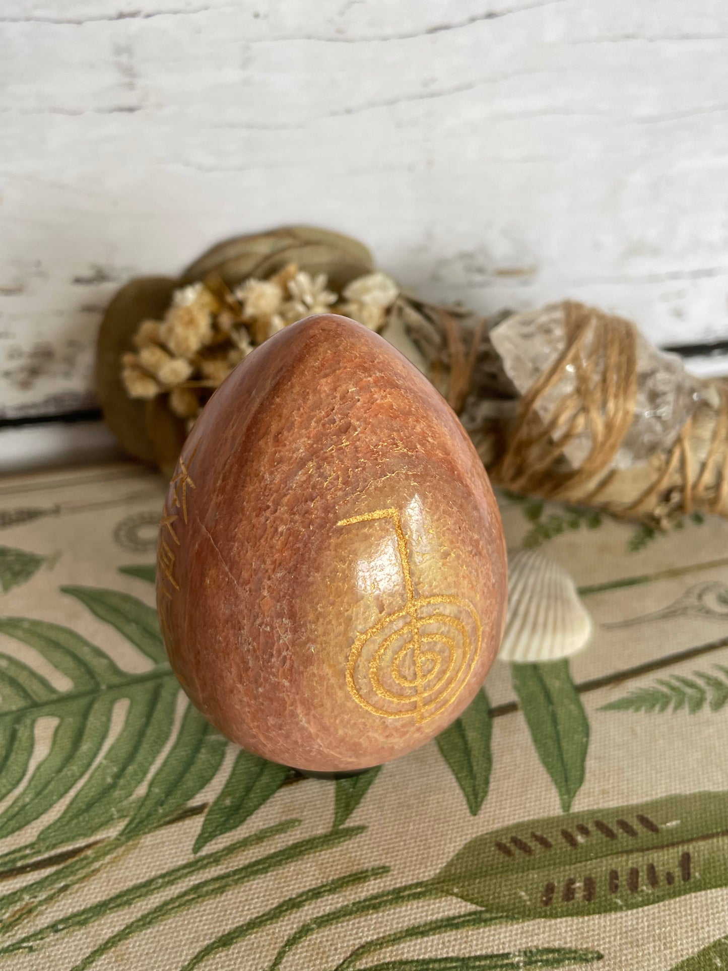 Jasper Reiki Egg includes hematite ring