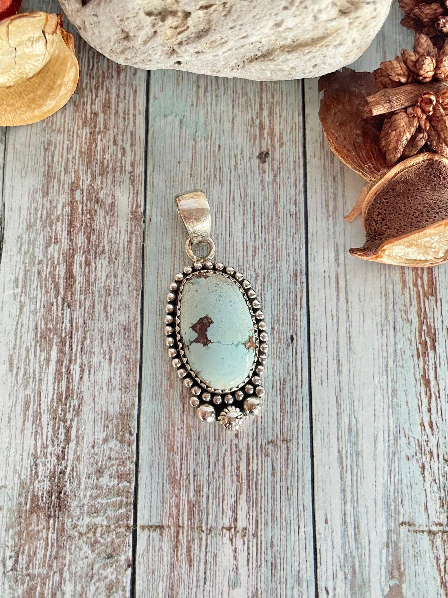 Sand Hill Turquoise Silver Pendant