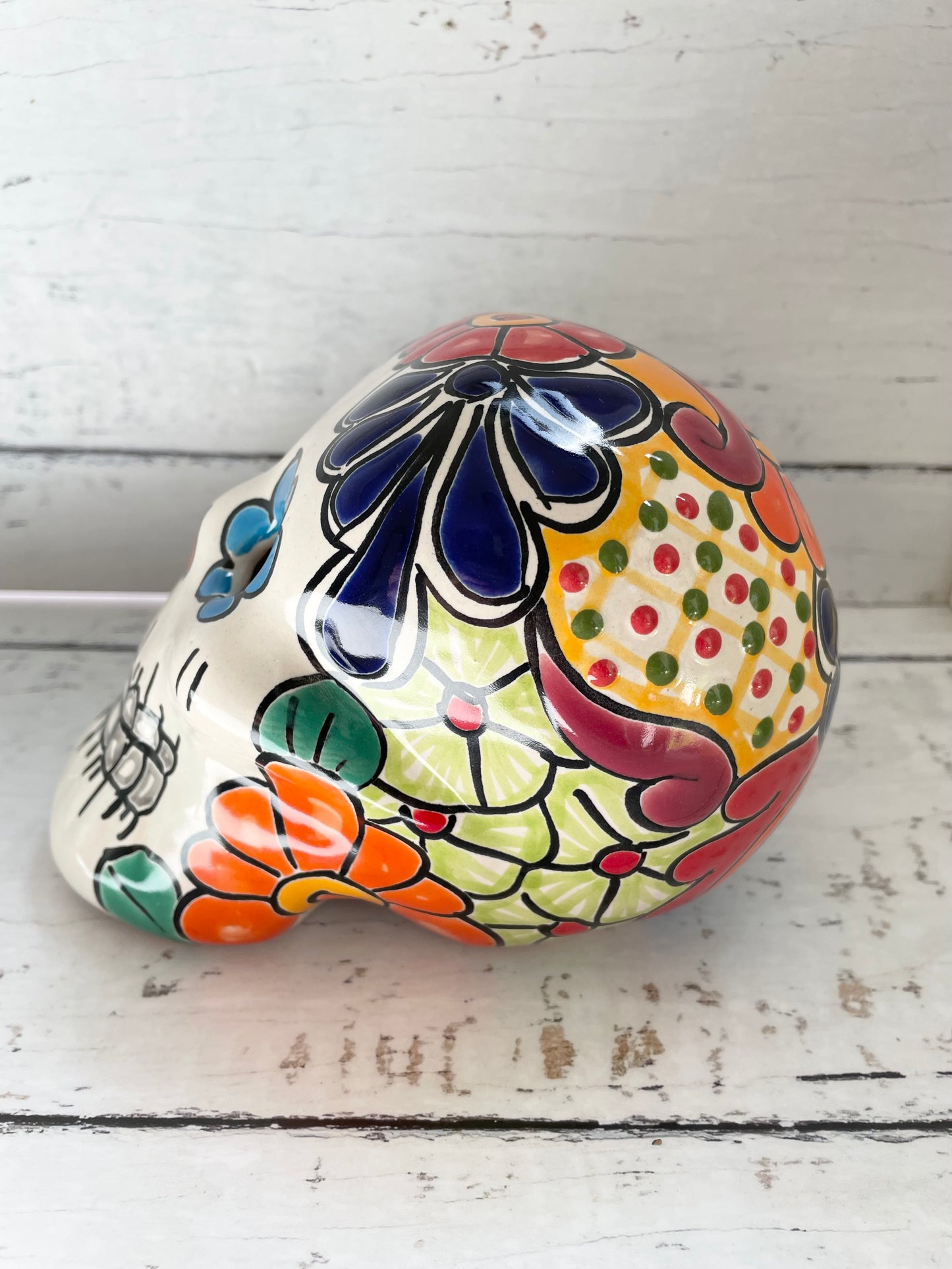 Mexican Folklore Talavera Skull