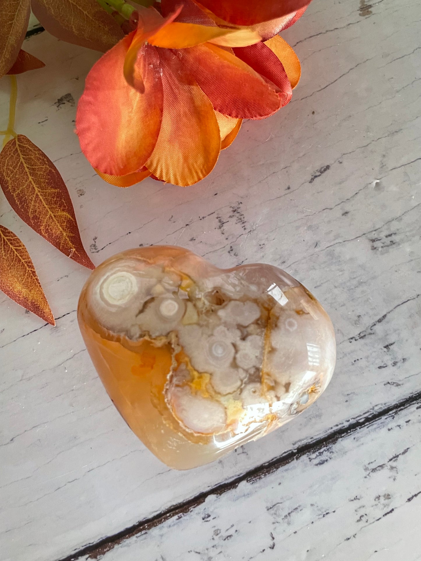 Flower Agate Heart