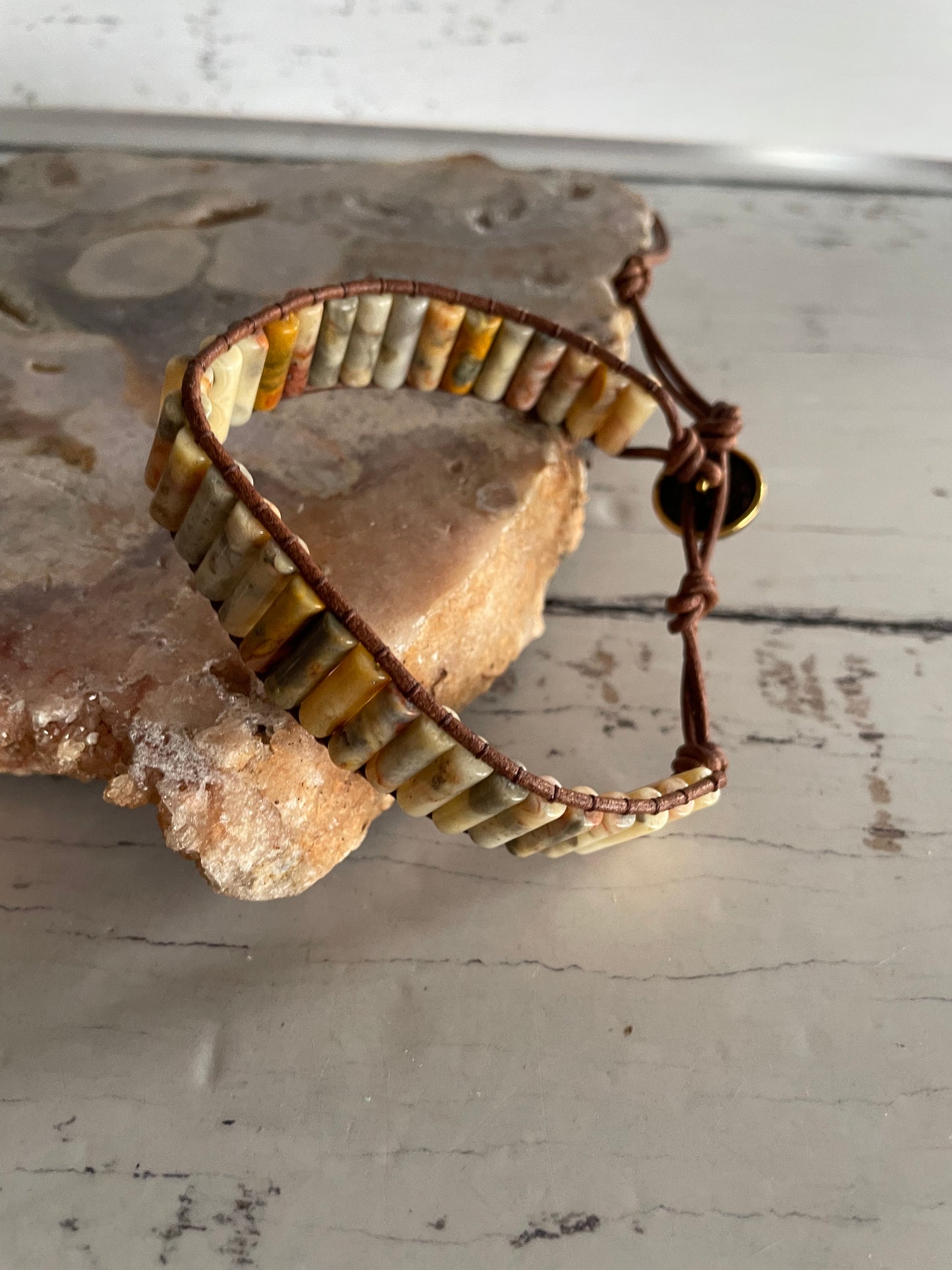 Adjustable Bracelet ~ Crazy Lace Agate