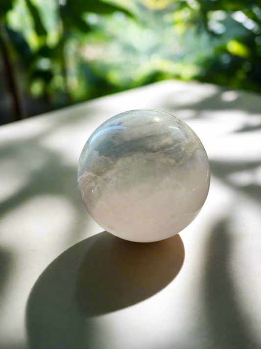 Caribbean Calcite Sphere Includes Holder