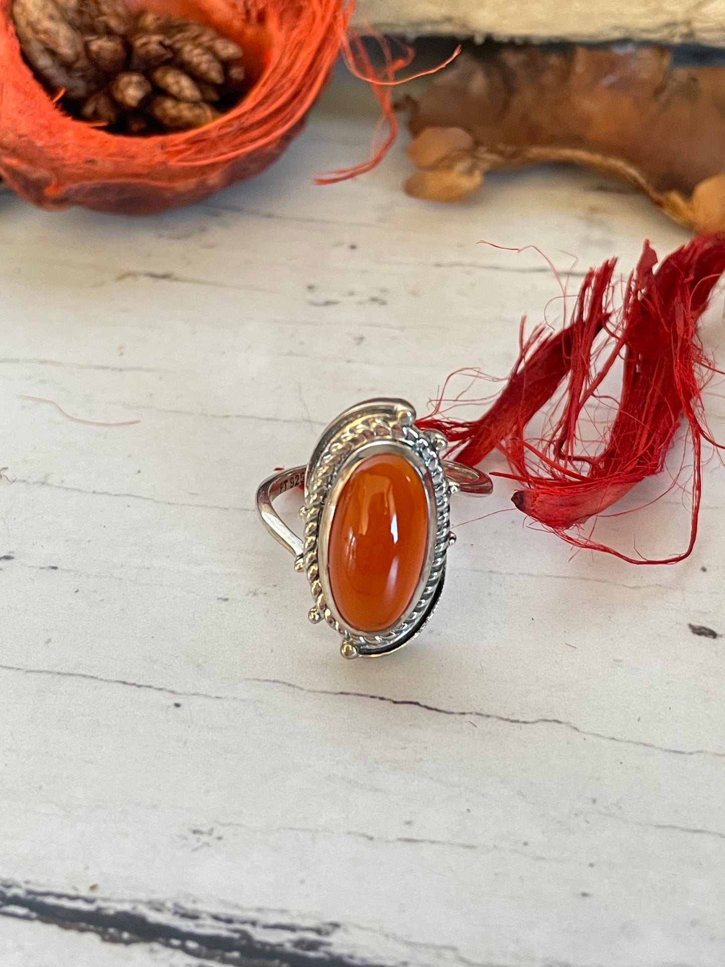 Carnelian Silver Ring