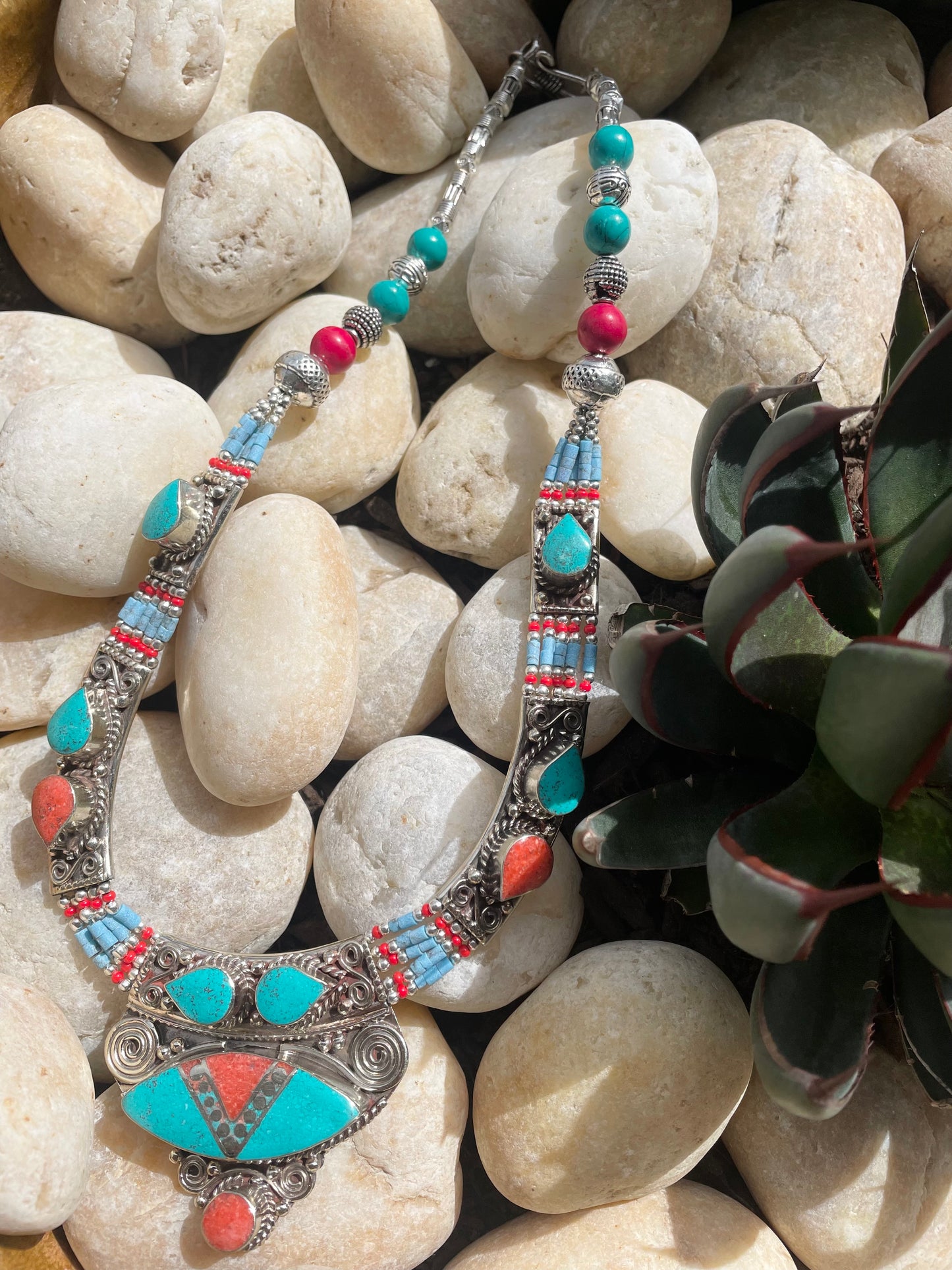 Nepalese Coral & Turquoise Necklace