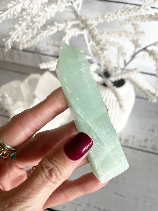 Pistachio Calcite Obelisk