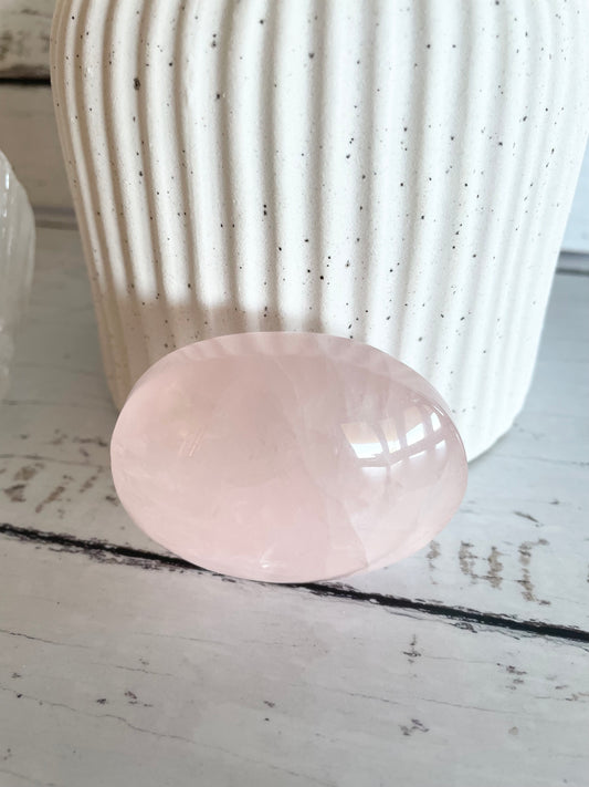 Rose Quartz Pillow Palm Stone