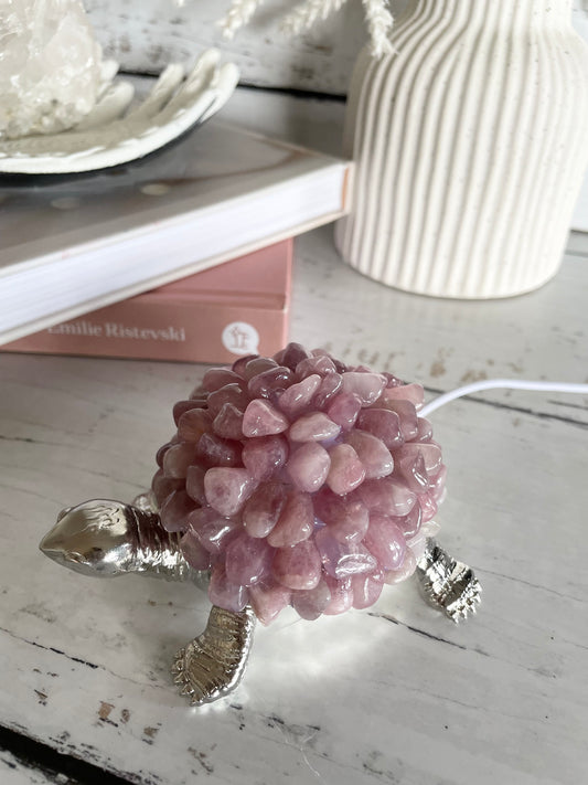 Tortoise Led lamp - Lavender Rose Quartz