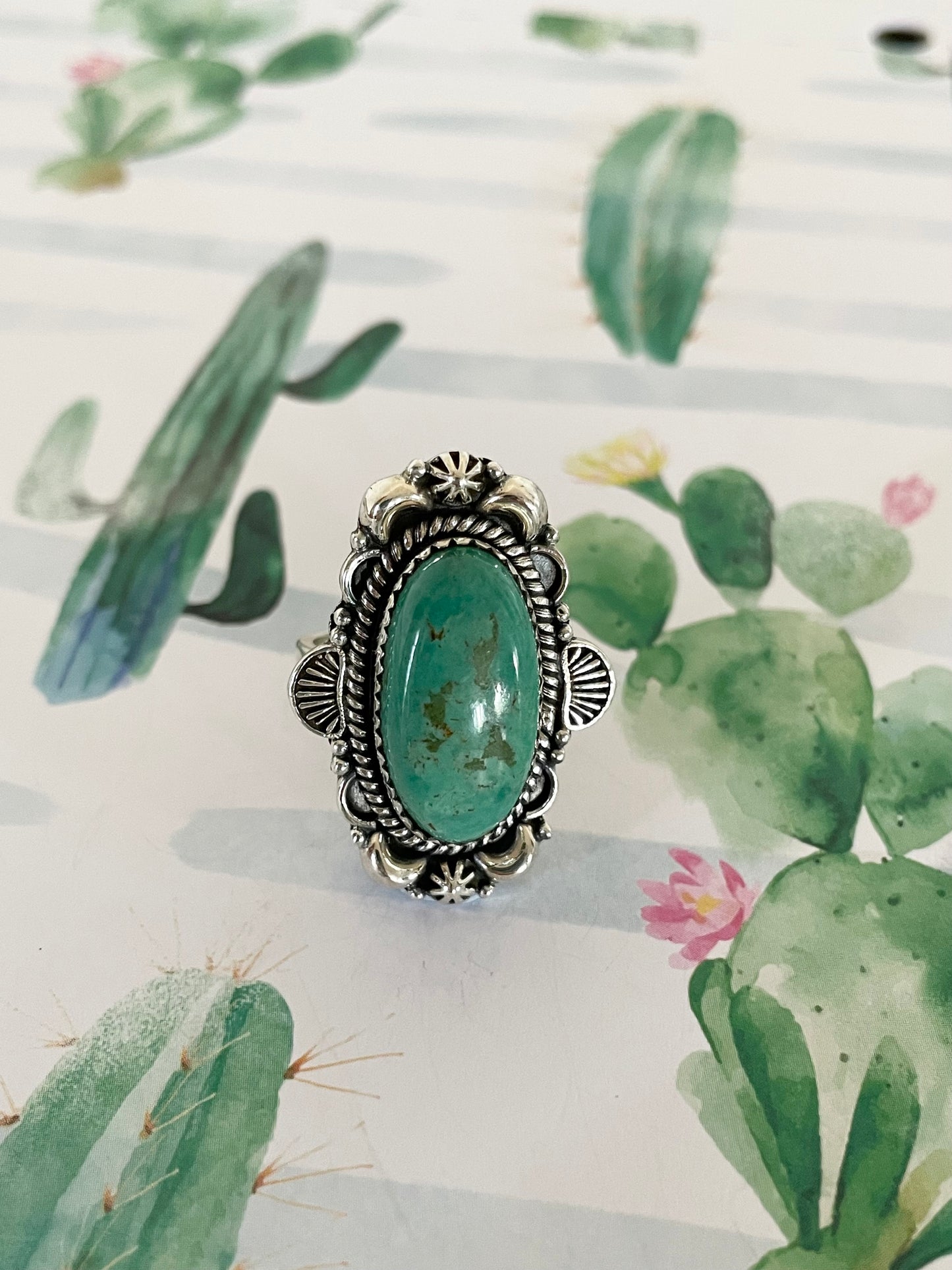 Royston Turquoise Ring - Adjustable 6.5-10