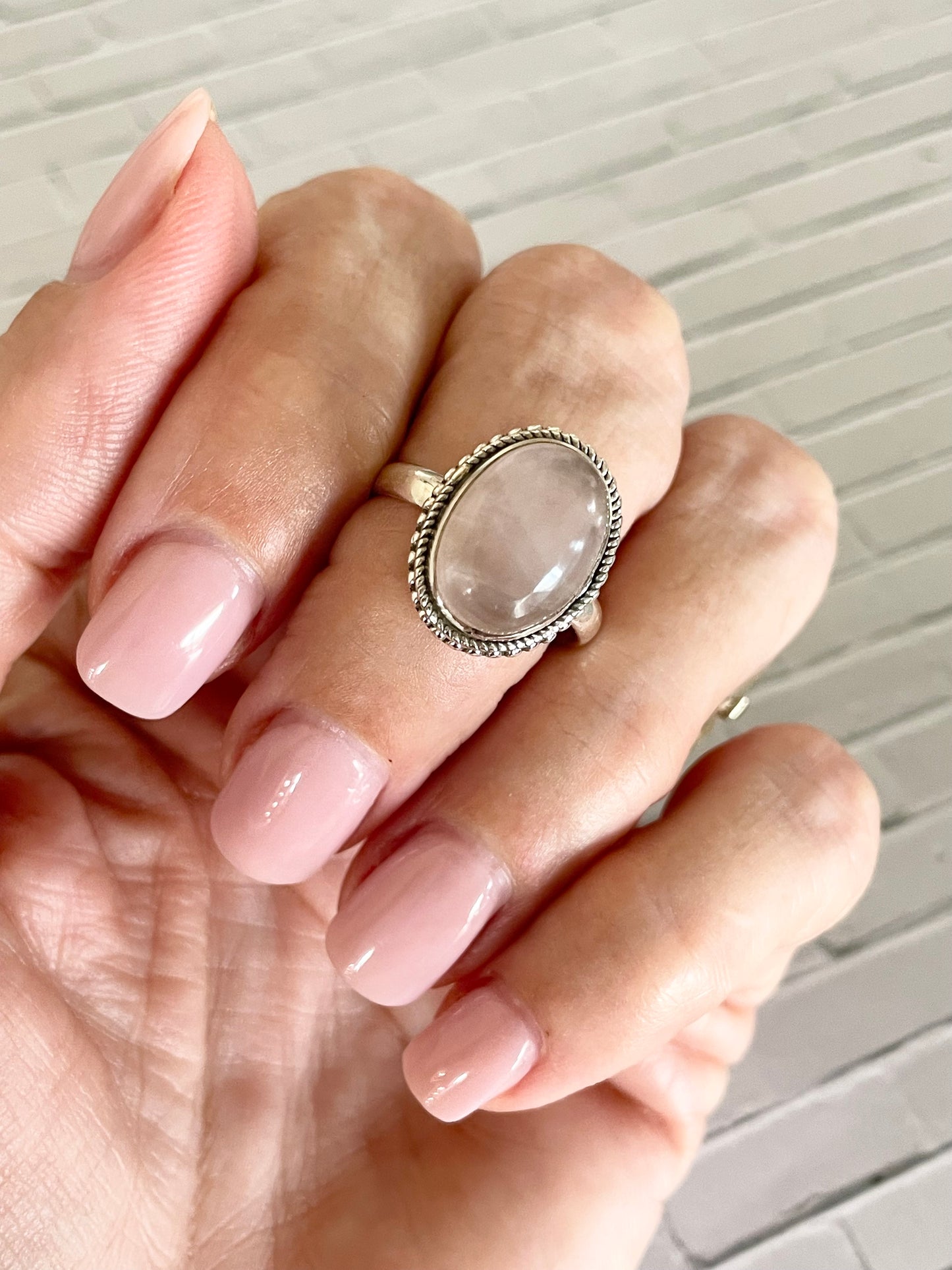 Rose Quartz Ring ~ Size 8