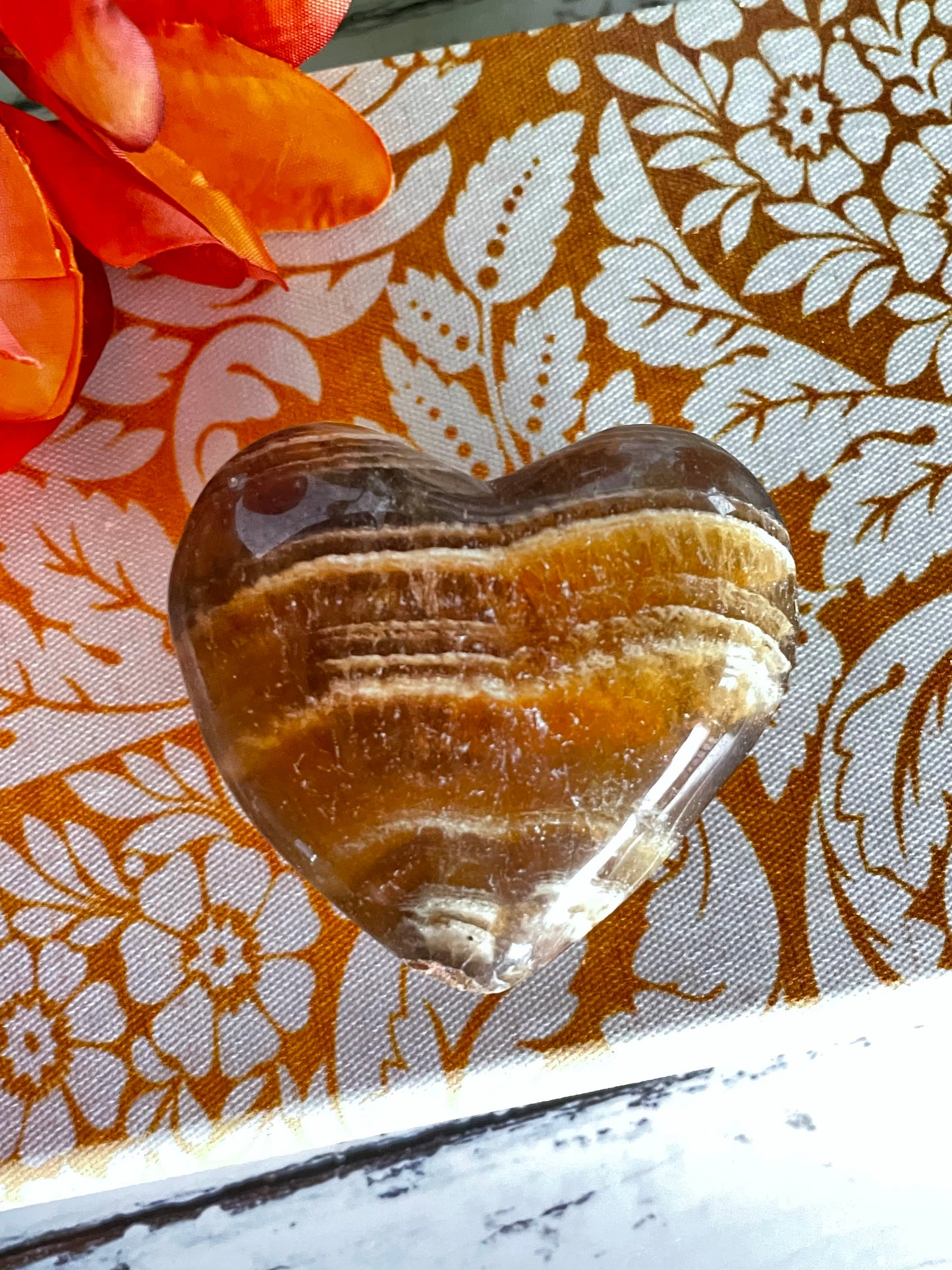 Yellow Fluorite Heart