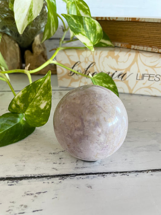 Phosphosiderite / Hope Stone Sphere Includes Wooden Holder