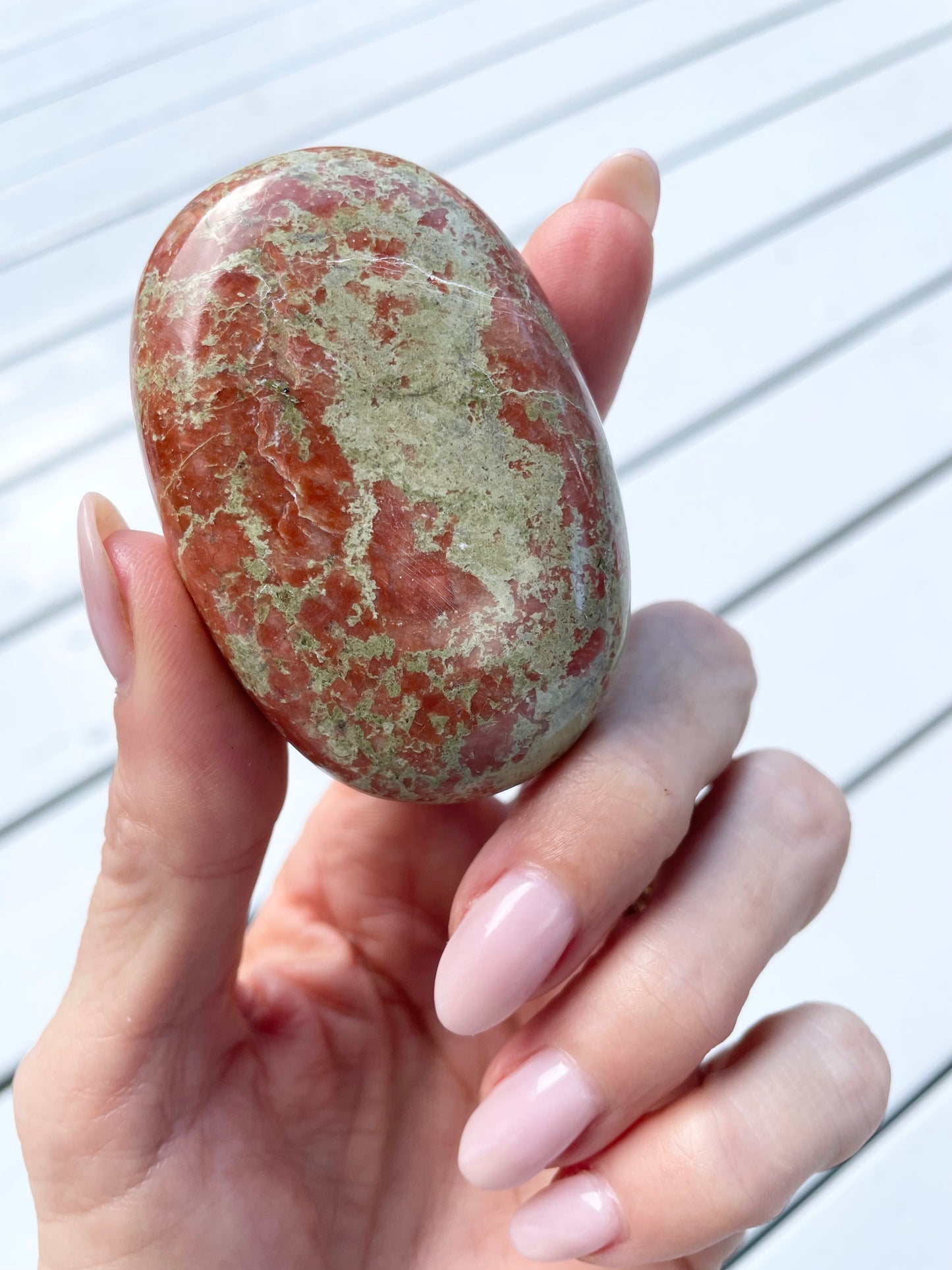 Unakite Palm Stone