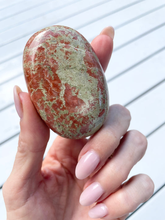 Unakite Palm Stone