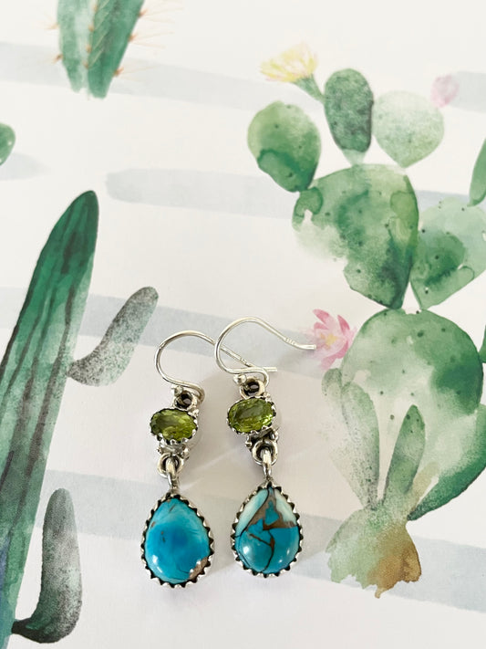 Blue Dahlia Turquoise Dangles