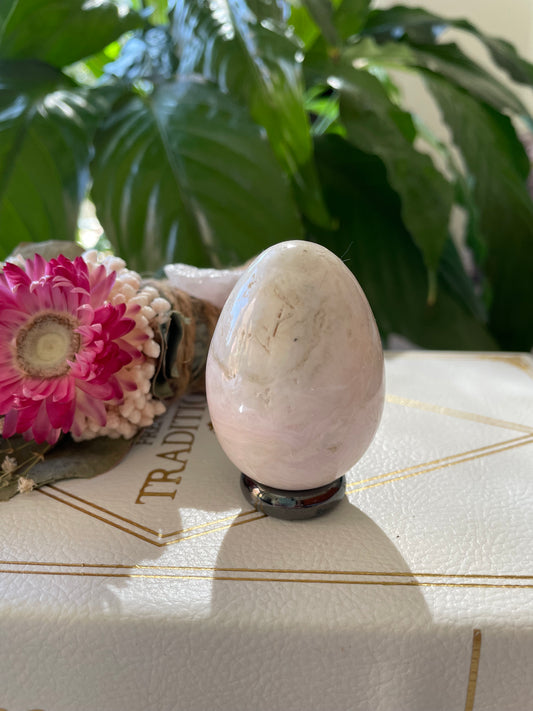 Mangano Calcite Egg Includes Hematite Ring