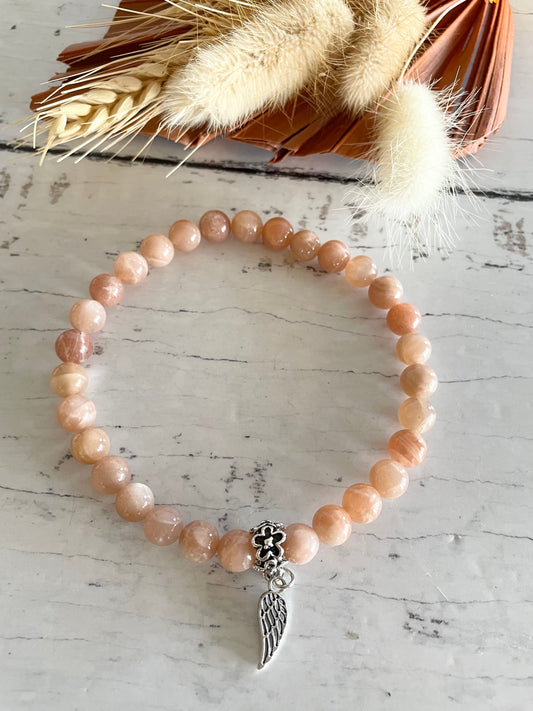 Peach Moonstone Healing Anklet