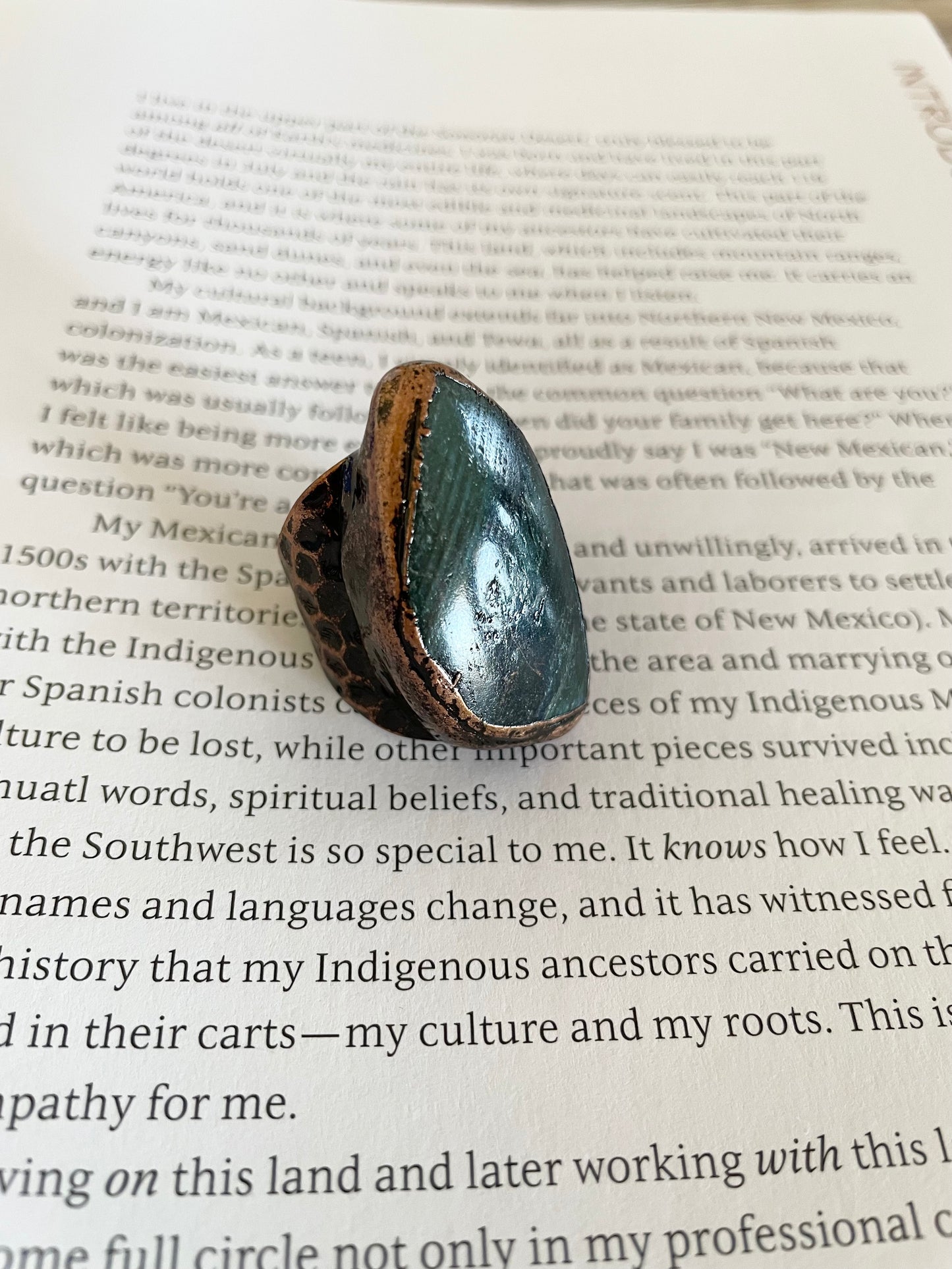 Copper electroplated Ring ~ Labradorite Ring