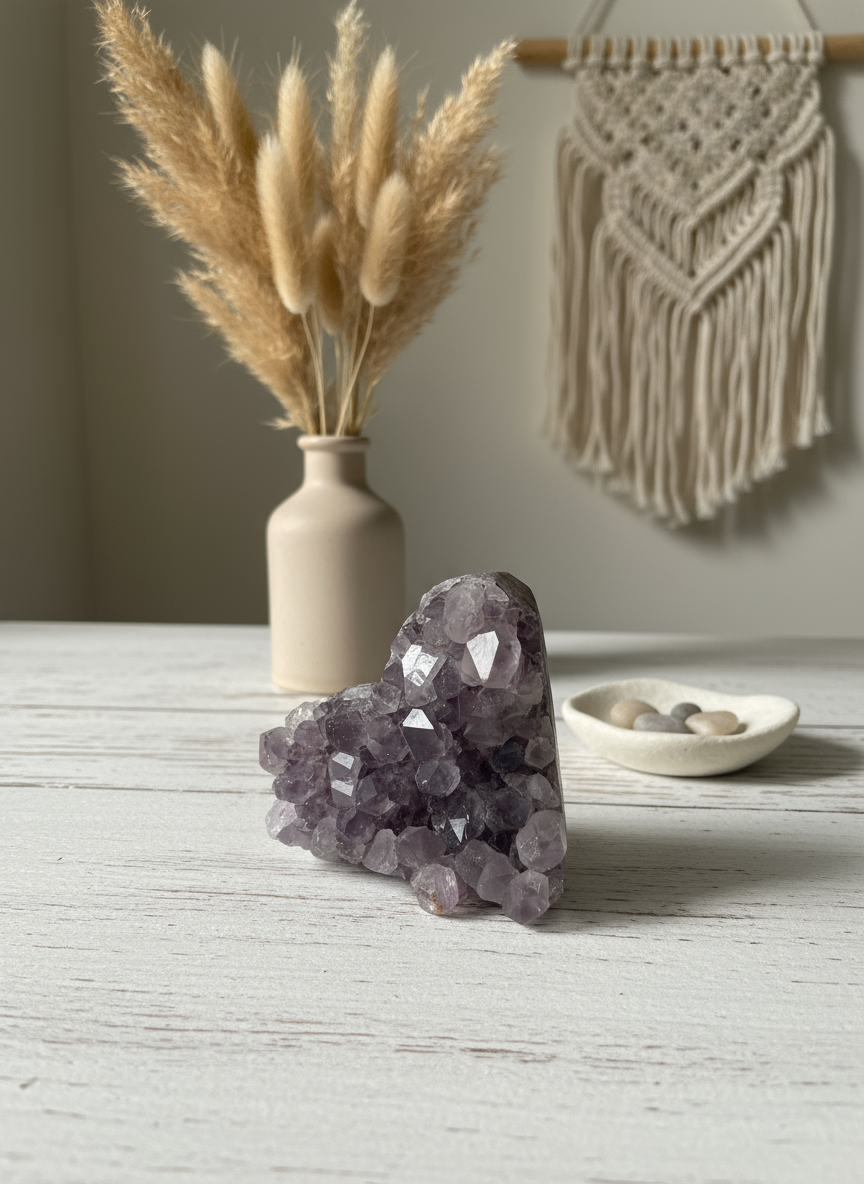Amethyst Cluster Heart