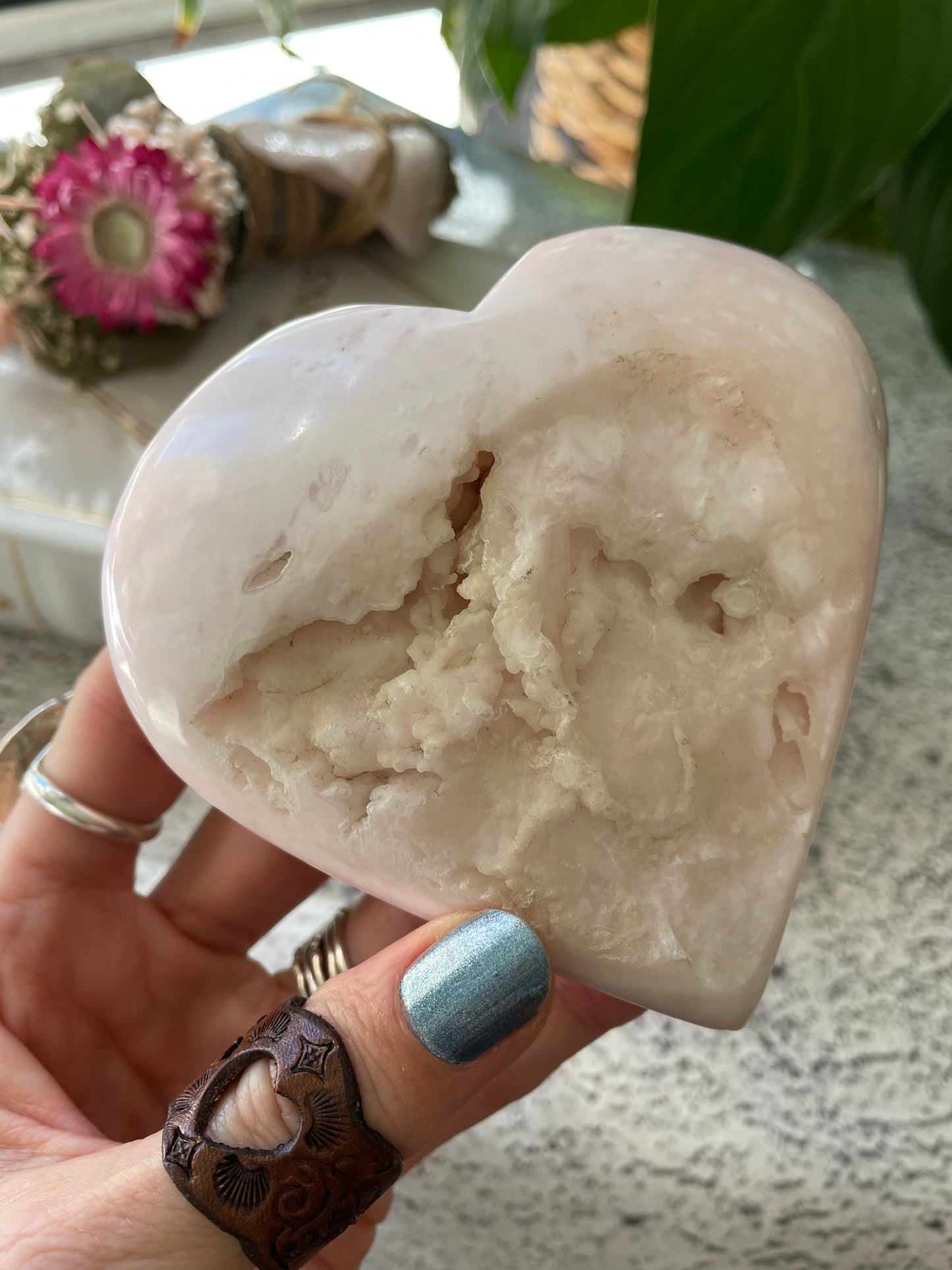 Pink Opal Heart