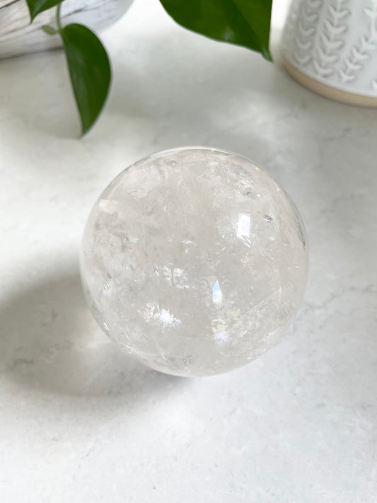 Clear Quartz Sphere includes holder