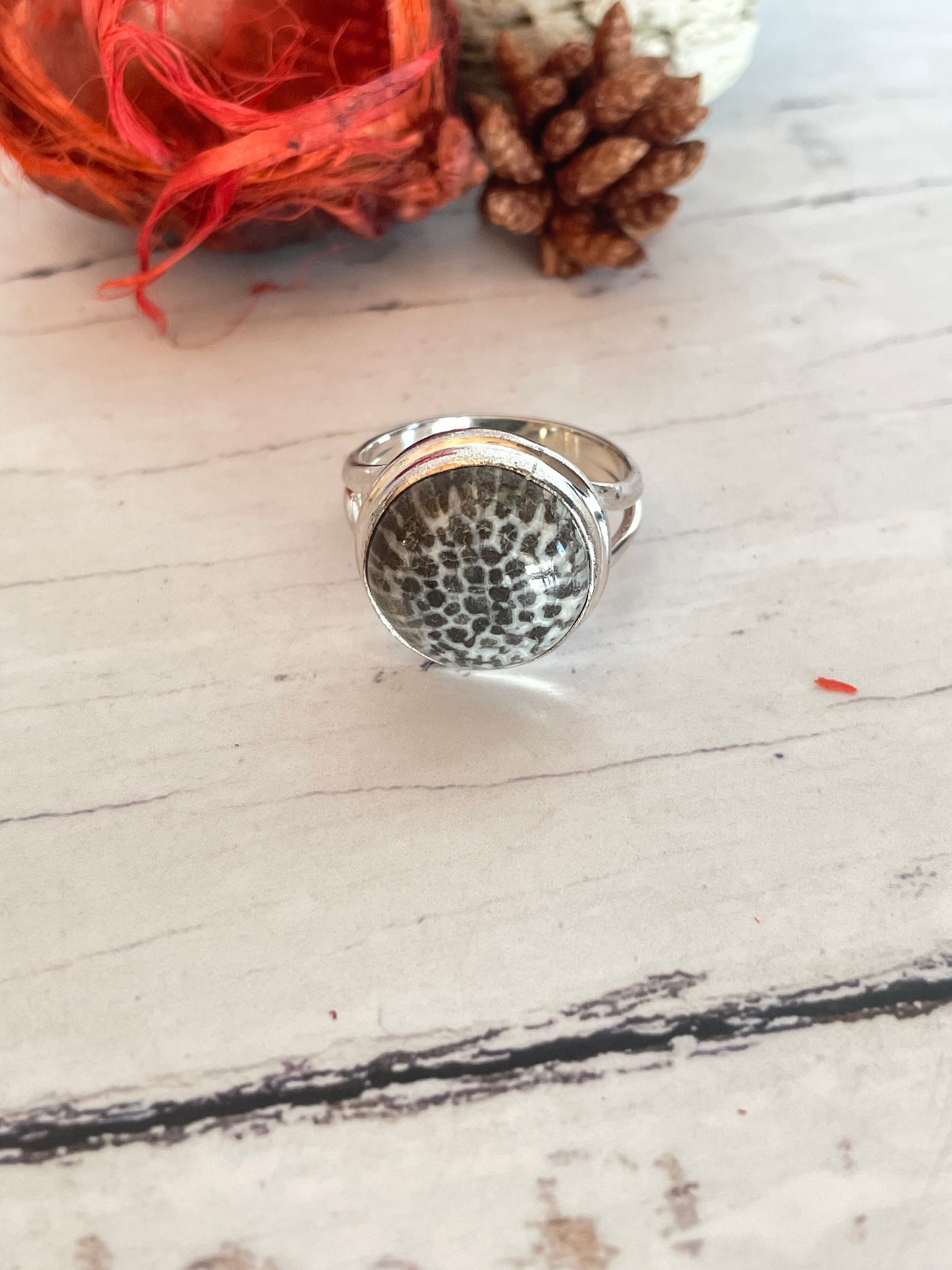 Coral (Stingray) Silver Ring