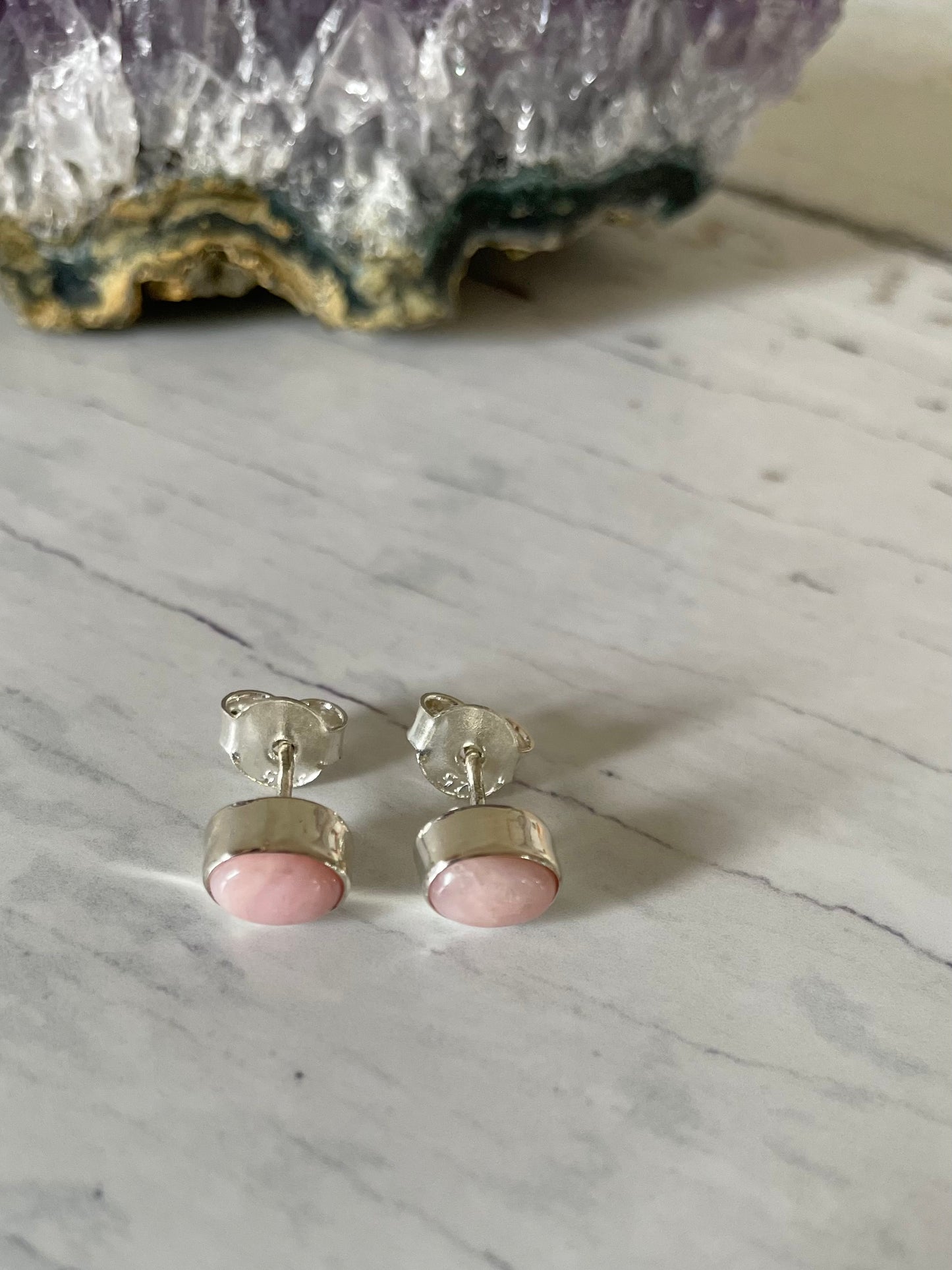 Pink Opal Studs