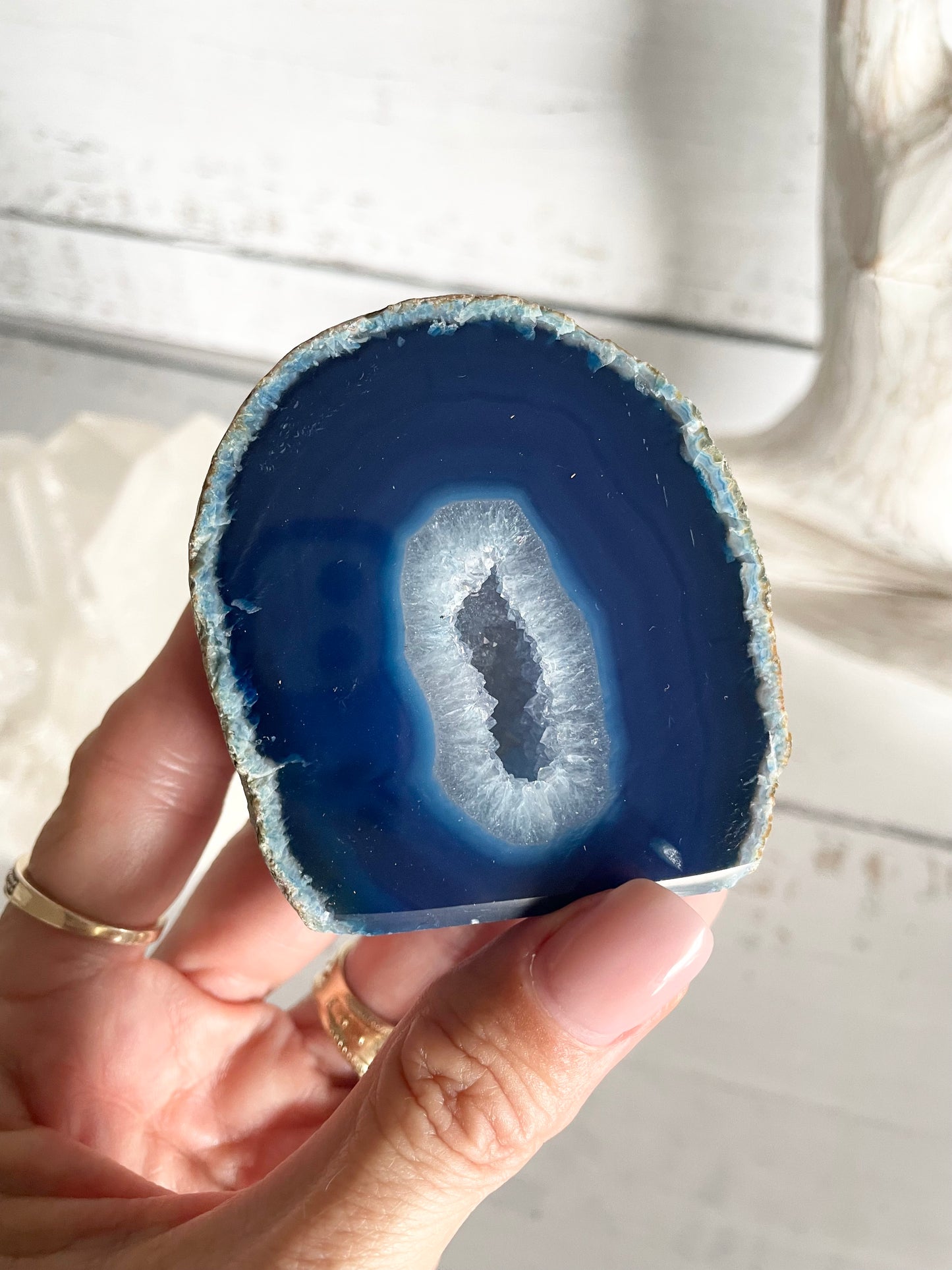 Agate Druzy Geode ~ Blue